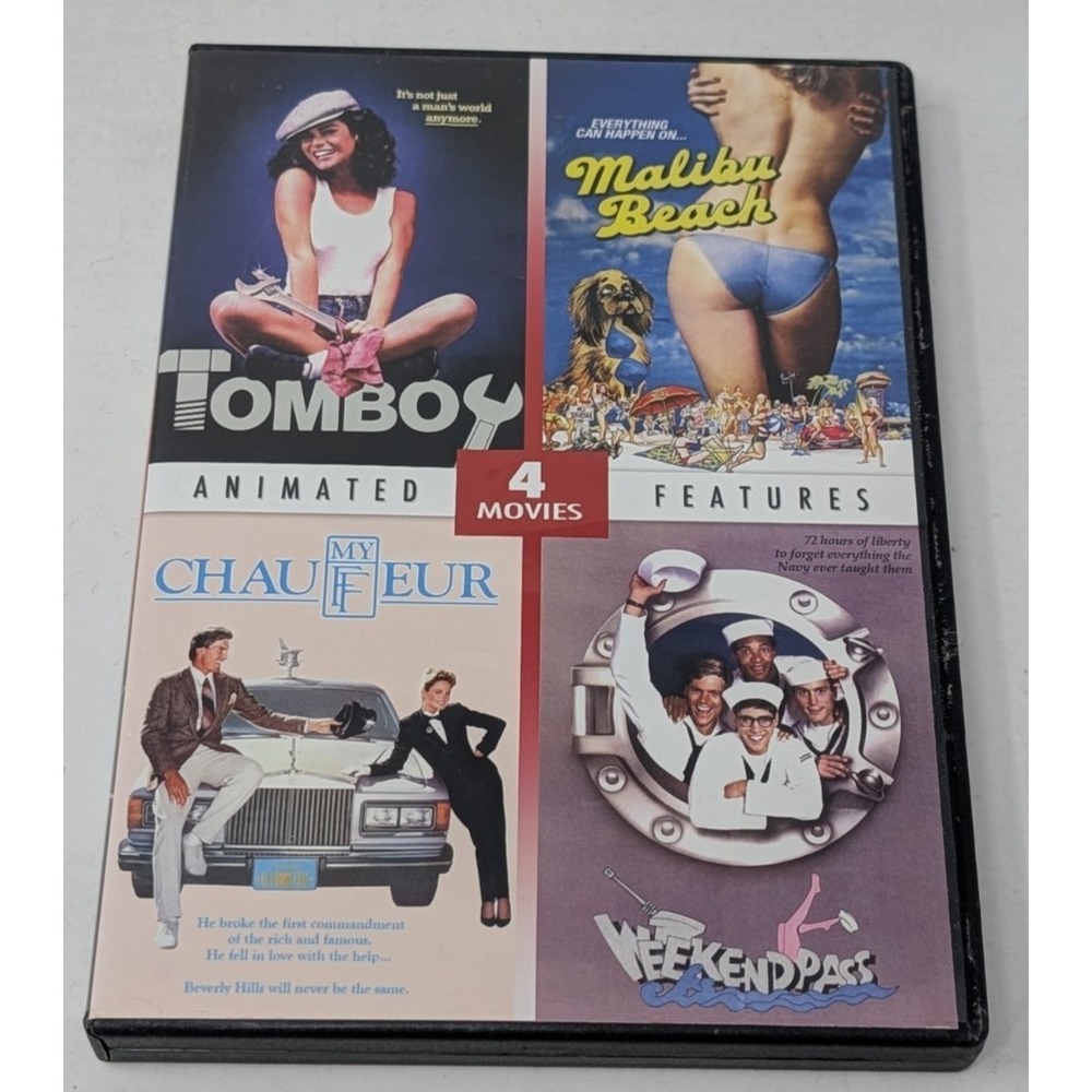 4 Movie Collection DVD Set Malibu Beach Tomboy My Chauffeur Weekend Pass